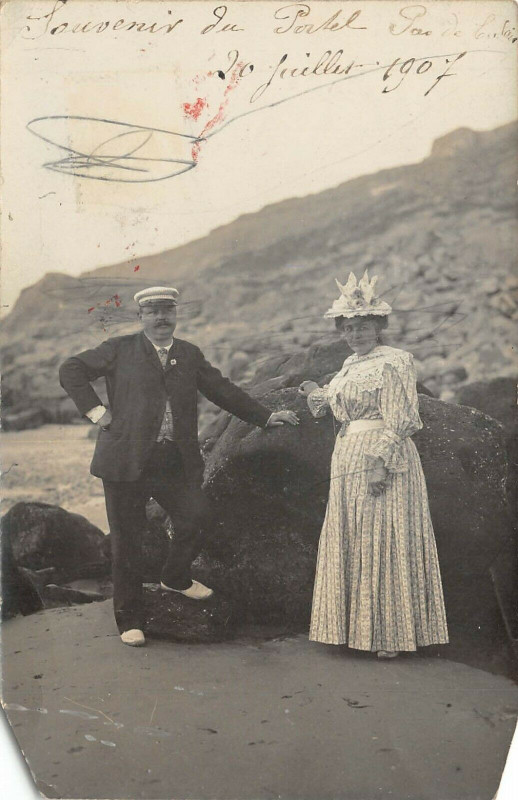 Carte postale ancienne Le Portel Carte Photo 20 Juillet 1907 au Portel