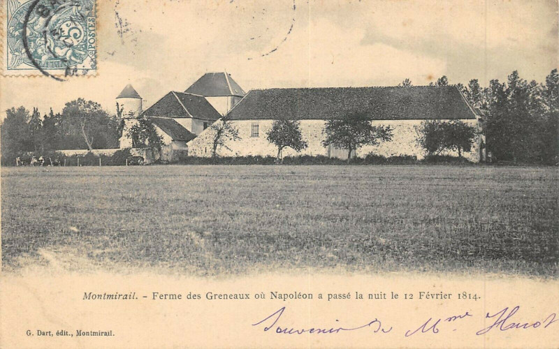 Carte postale ancienne Montmirail La Ferme Des Greneaux Ou Napoleon à Montmirail