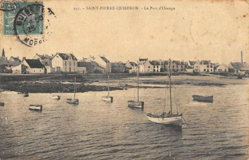 Carte postale ancienne Saint Pierre Quiberon Le Port D'Orange à Quiberon