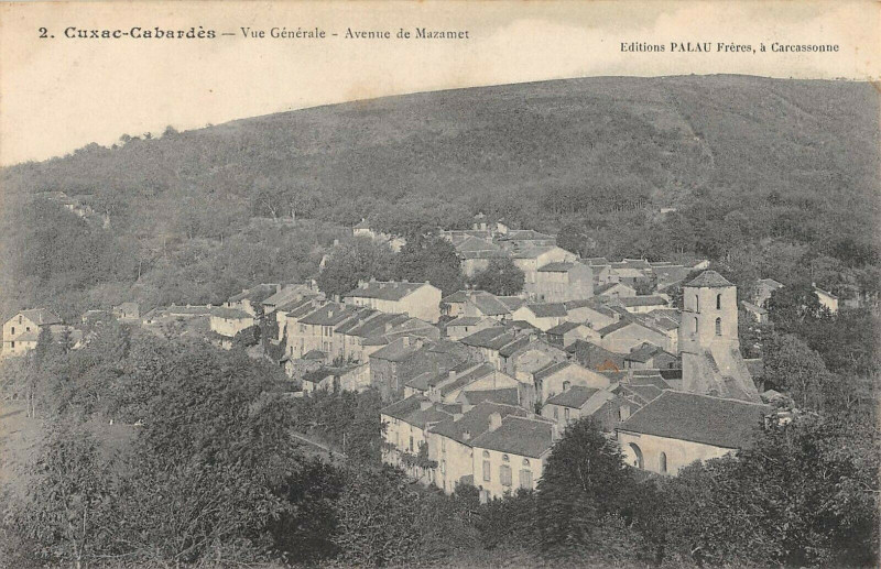 Carte postale ancienne Cuxac Cabardes Vue Generale Avenue De Mazamet