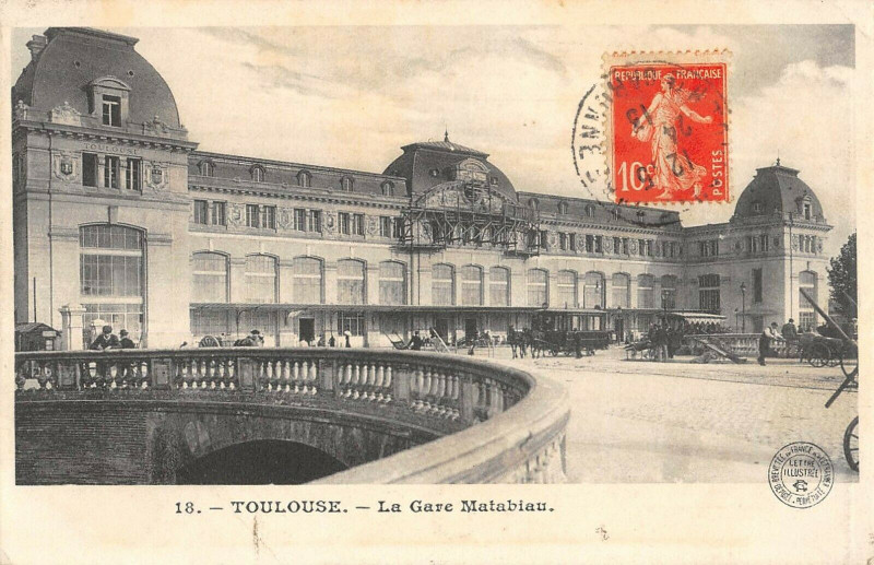 Carte postale ancienne Toulouse Gare Matabiau à Toulouse