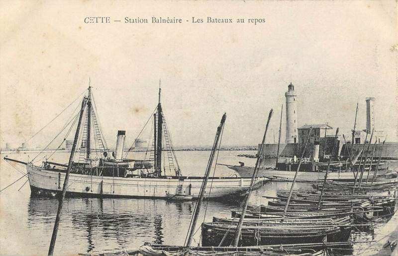 Carte postale ancienne Cette Les Bateaux Au Repos