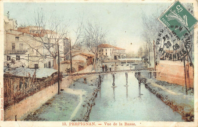 Carte postale ancienne Perpignan Vue De La Basse à Perpignan
