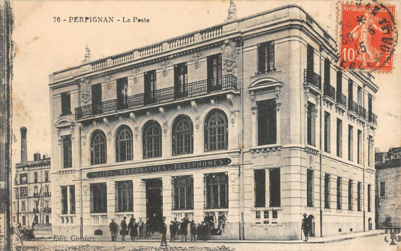 Carte postale ancienne Perpignan La Poste à Perpignan