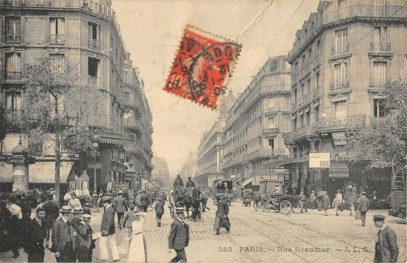 Carte postale ancienne Paris Rue Reaumur à Paris