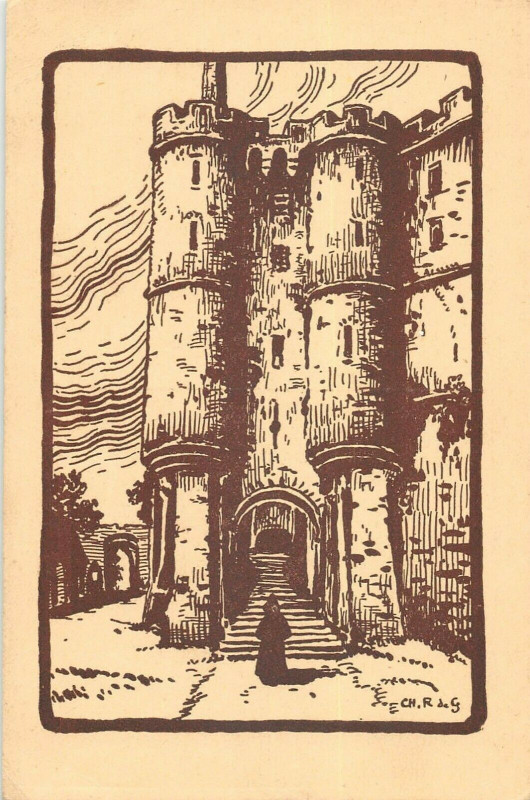 Carte postale ancienne Mont Saint Michel Illustrateur Porte Du Chatelet
