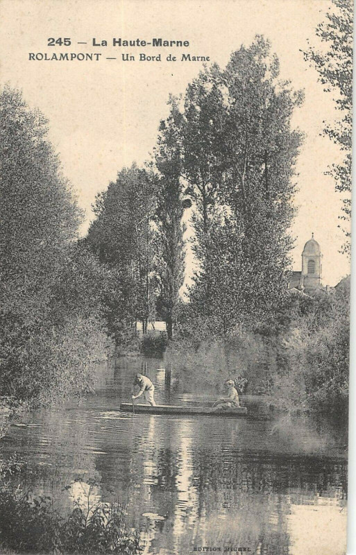 Carte postale ancienne Rolampont Un Bord De Marne à Rolampont