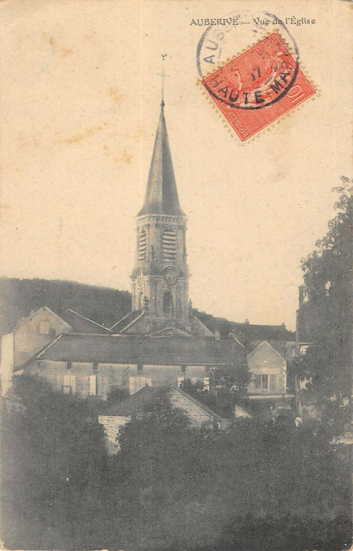 Carte postale ancienne Auberive Vue De L'Eglise à Auberive