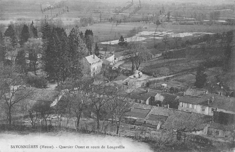 Carte postale ancienne Savonniers Quartier Ouest Route De Longeville à Geville