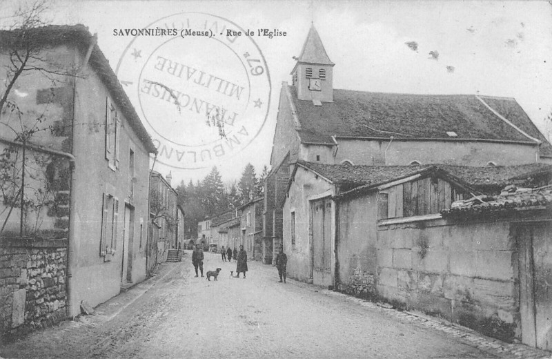 Carte postale ancienne Savonnieres Rue De L'Eglise