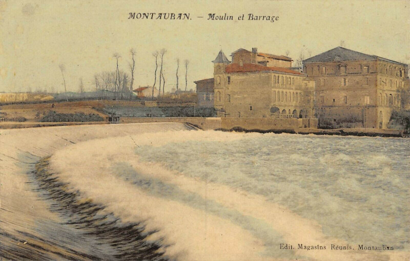 Carte postale ancienne Montauban Moulin Et Barrage (cpa émail à Montauban