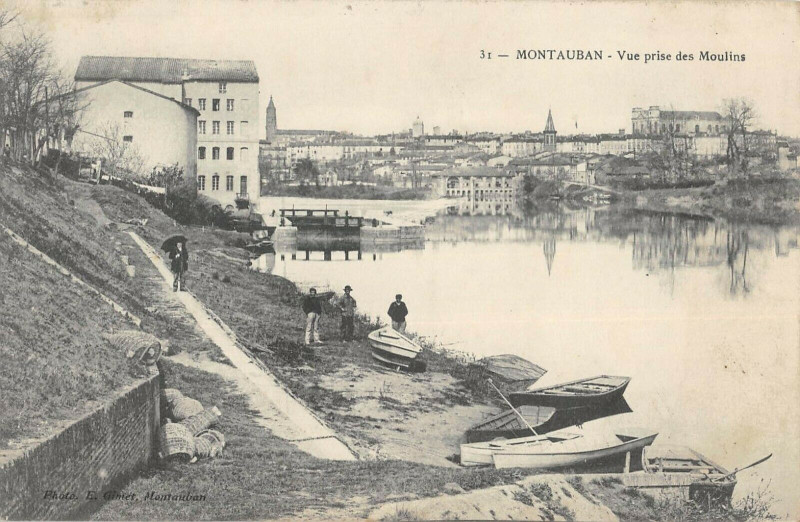 Carte postale ancienne Montauban Vue Prise Des Moulins à Montauban