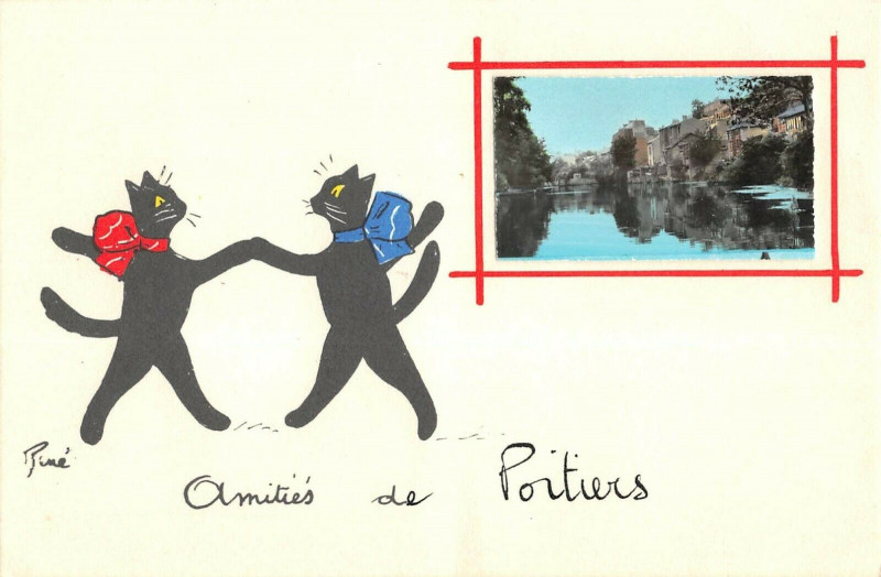 Carte postale ancienne Amities De Poitiers à Poitiers