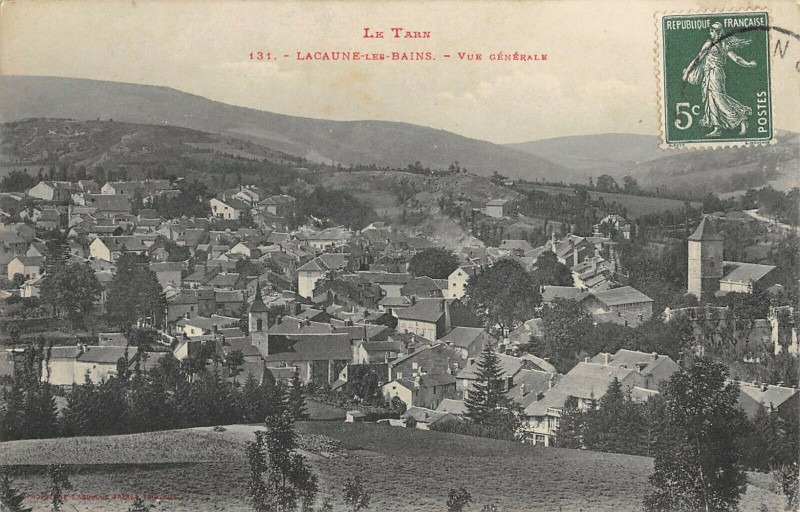 Carte postale ancienne Lacaune Les Bains Vue Generale à Lacaune