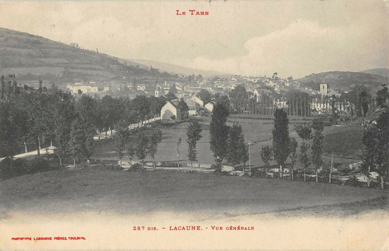 Carte postale ancienne Lacaune Les Bains Vue Generale à Lacaune