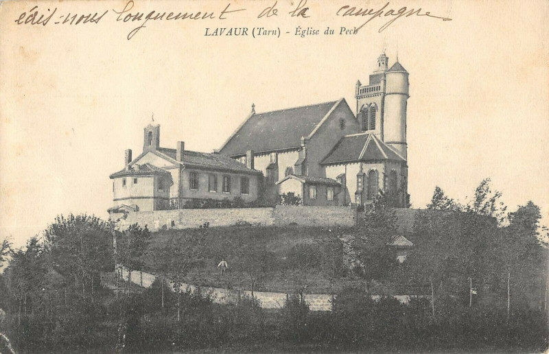 Carte postale ancienne Lavaur Eglise Du Pech à Lavaur
