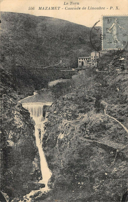Carte postale ancienne Mazamet Cascade De Linoubre à Mazamet