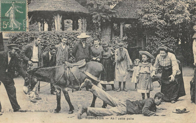 Carte postale ancienne Robinson Ah Cette Pelle Ane