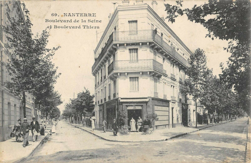 Carte postale ancienne Nanterre Boulevard De La Seine Boulevard Thiers à Nanterre