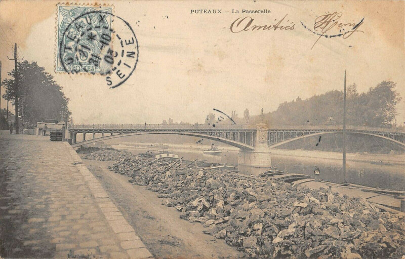 Carte postale ancienne Puteaux La Passerelle à Puteaux