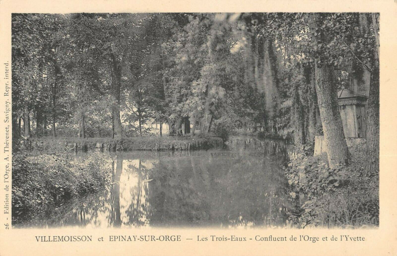 Carte postale ancienne Villemoisson Et Epinaysur Orge Les Trois Eaux Confluent Orge Yvette