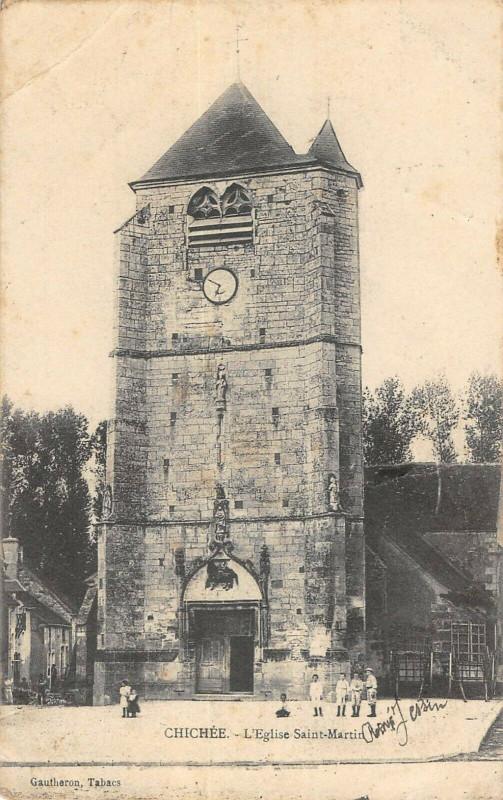 Carte postale ancienne Chichee Eglise Saint-Martin à Chichée