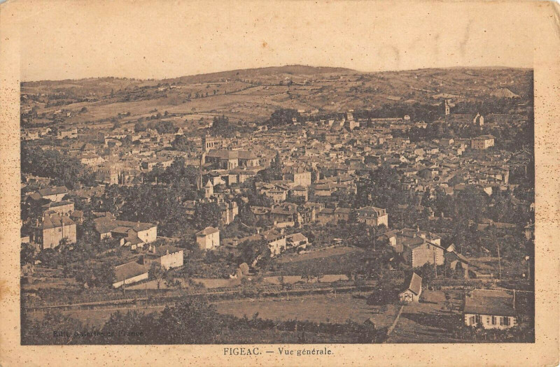 Carte postale ancienne Figeac Vue Generale à Figeac