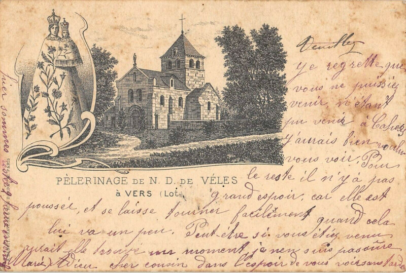 Carte postale ancienne Pelerinage De N.d.de Veles A Vers Lot