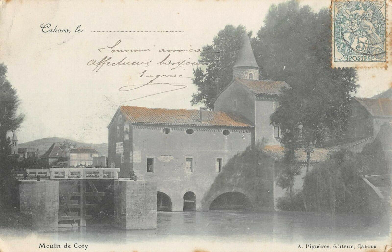 Carte postale ancienne Cahors Le Moulin De Coty à Cahors