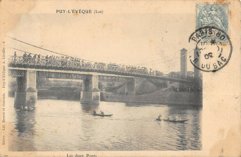 Carte postale ancienne Puy L'Eveque Les Deux Ponts