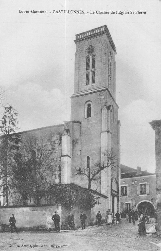 Carte postale ancienne Castillonnes Le Clocher De L'Eglise à Castillonnès