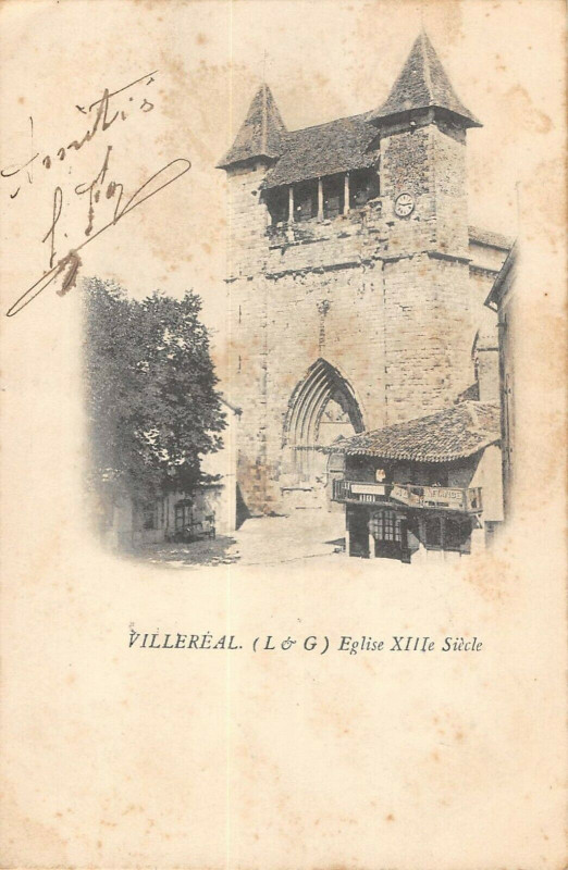 Carte postale ancienne Villereal Eglise à Villeréal