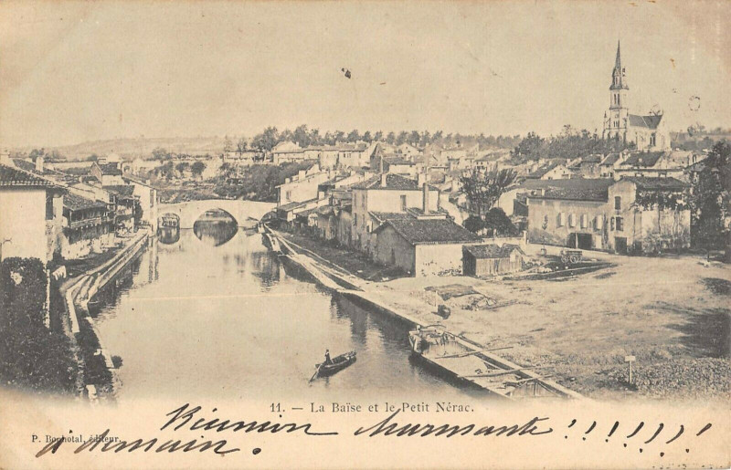 Carte postale ancienne La Baise Et Le Petit Nerac à Nérac