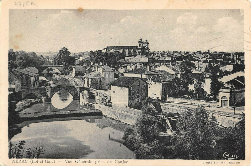 Carte postale ancienne Nerac Vue Generale Prise De Gaujac à Nérac