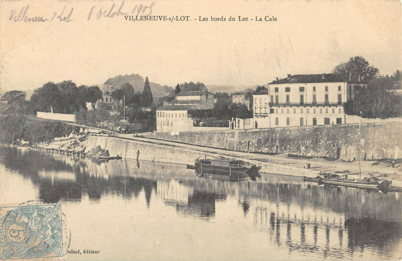 Carte postale ancienne Villeneuve Sur Lot Les Bords Du Lot La Cale à Villeneuve-sur-Lot