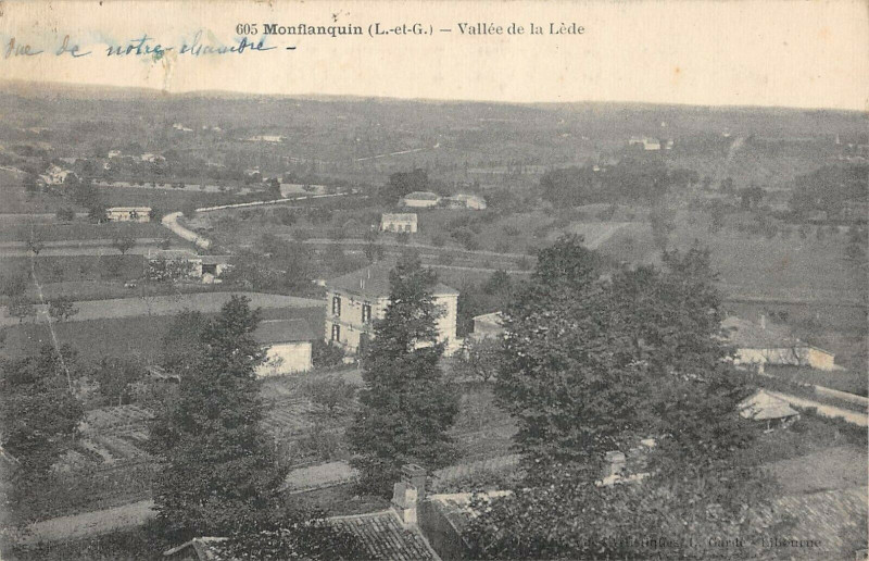 Carte postale ancienne Monflanquin Vallee De La Lede à Monflanquin