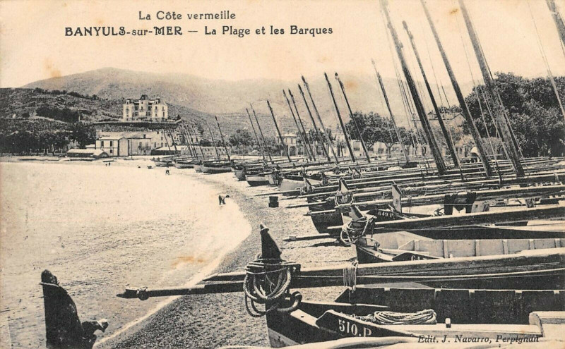Carte postale ancienne Banyuls Sur Mer La Plage Et Les Barques à Banyuls-sur-Mer