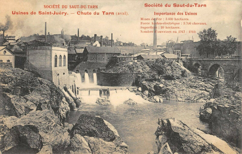Carte postale ancienne Societe Du Saut Du Tarn Usine DeSaint-Juery (voir verso de la cpa publicté