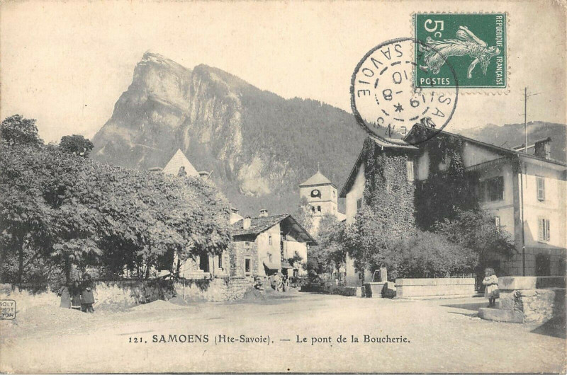 Carte postale ancienne Samoens Le Pont De La Boucherie à Samoëns