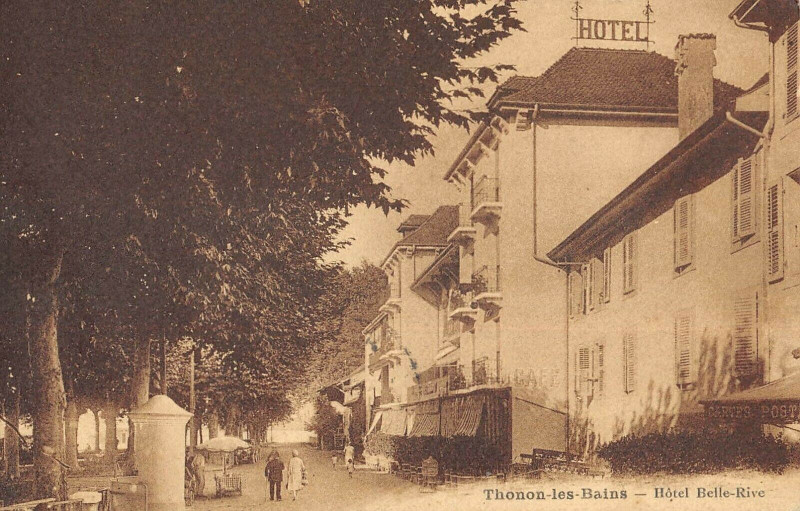 Carte postale ancienne Thonon Les Bains Hotel Belle Rive à Thonon-les-Bains