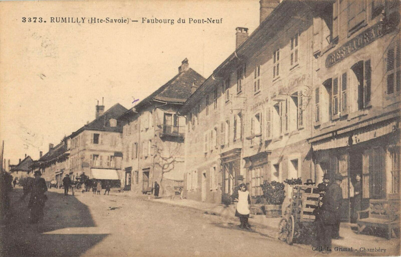 Carte postale ancienne Rumilly Faubourg Du Pont Neuf à Rumilly