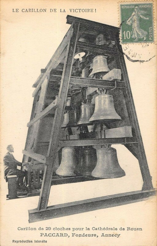 Carte postale ancienne Annecy Carillon De La Victoire Paccard Fondeurs A Annecy (cliché rare à Annecy