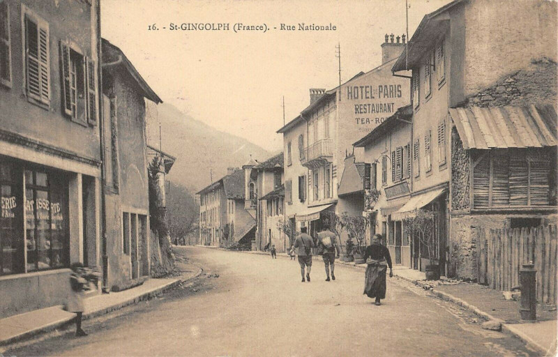 Carte postale ancienne Saint Ginglph Rue Nationale