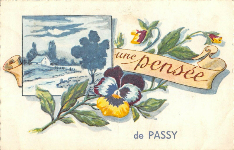 Carte postale ancienne Une Pensee De Passy à Passy