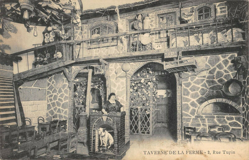 Carte postale ancienne Lyon Taverne De La Ferme Rue Tupin A Lyon (cpa rare à Lyon