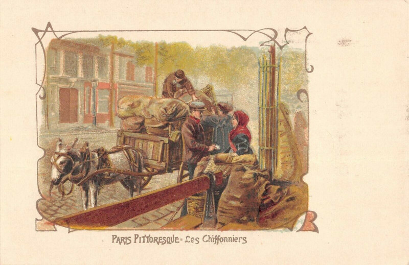 Carte postale ancienne Paris Pittoresque Les Chiffonniers Cpa Illustrateur à Paris