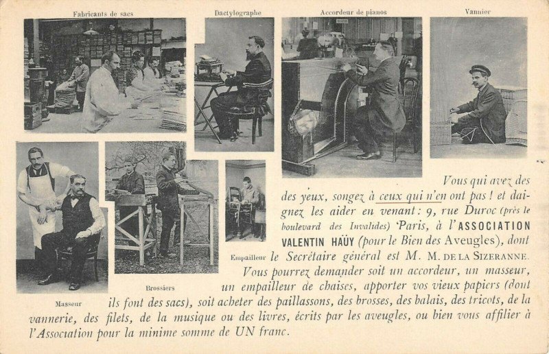 Carte postale ancienne Paris  L'Association Valentin Hauy à Paris
