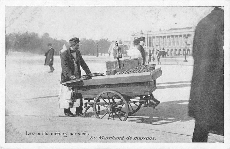 Carte postale ancienne Paris Les Petits Matiers Parisiens Le Marchand De Marrons à Paris