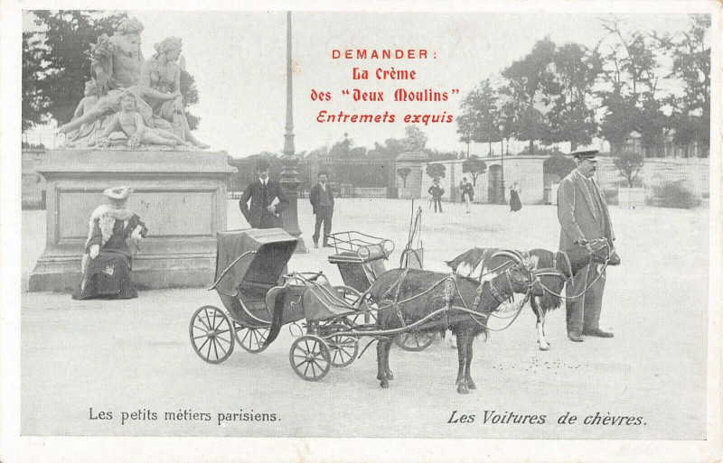 Carte postale ancienne Paris Les Petits Metiers Parisiens Les Voitures De Chevres à Paris