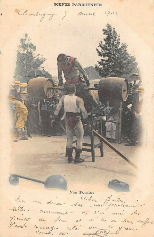 Carte postale ancienne Paris Scenes Parisiennes Nos Forains Foire Manege à Paris